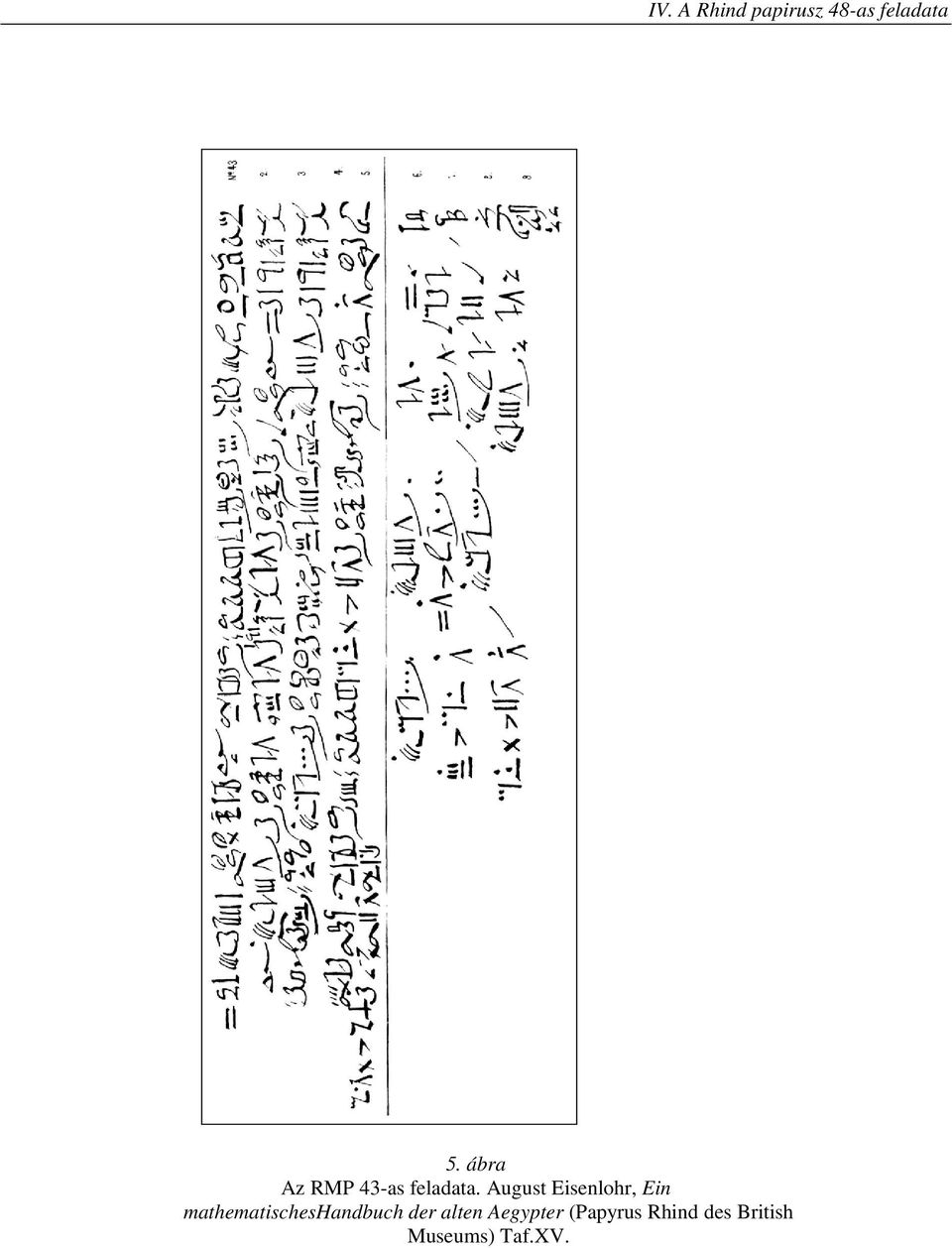 mathematischeshandbuch der alten Aegypter