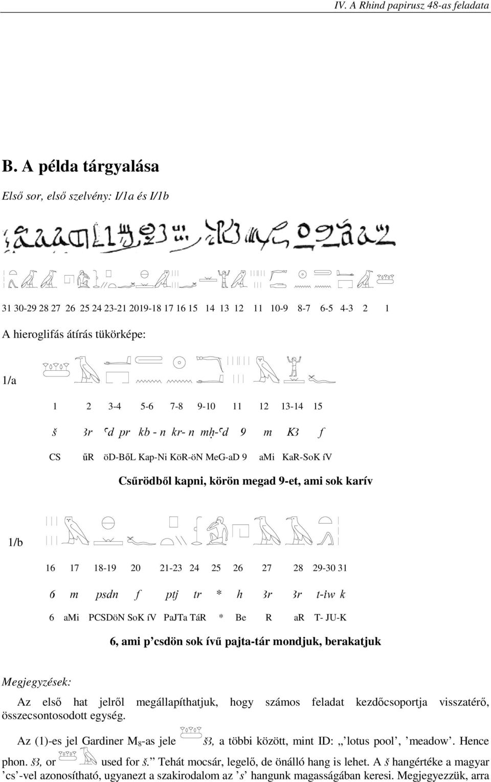 6 m psdn f ptj tr * h Ar Ar t-iw k 6 ami PCSDöN SoK ív PaJTa TáR * Be R ar T- JU-K 6, ami p csdön sok ívő pajta-tár mondjuk, berakatjuk Megjegyzések: Az elsı hat jelrıl megállapíthatjuk, hogy számos