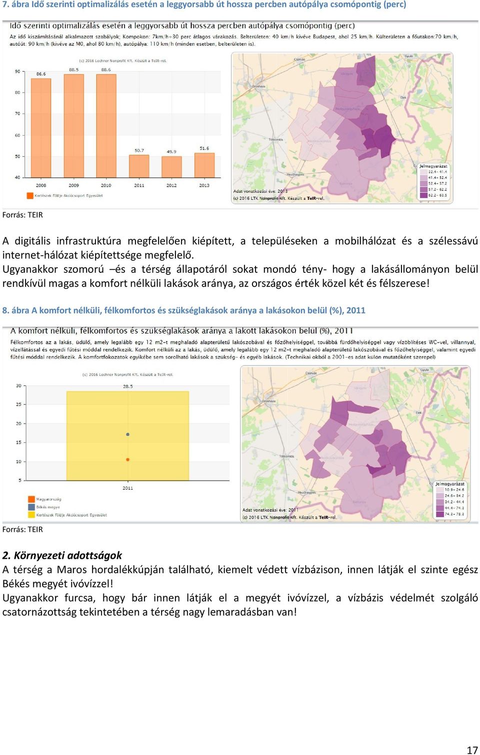 Ugyanakkor szomorú és a térség állapotáról sokat mondó tény- hogy a lakásállományon belül rendkívül magas a komfort nélküli lakások aránya, az országos érték közel két és félszerese! 8.