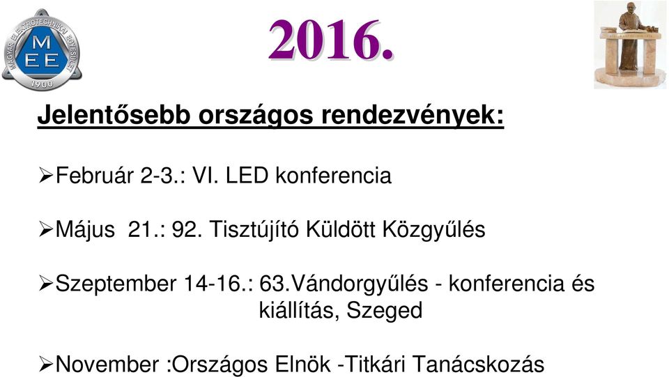 Tisztújító Küldött Közgyűlés Szeptember 14-16.: 63.