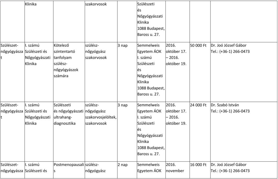 Joó József Gábor Szülzenőgyógyásza Szülzei Szülzei szülznőgyógyász nőgyógyászai ulrahangdiagnoszika szakorvosjelölek, szakorvosok 3