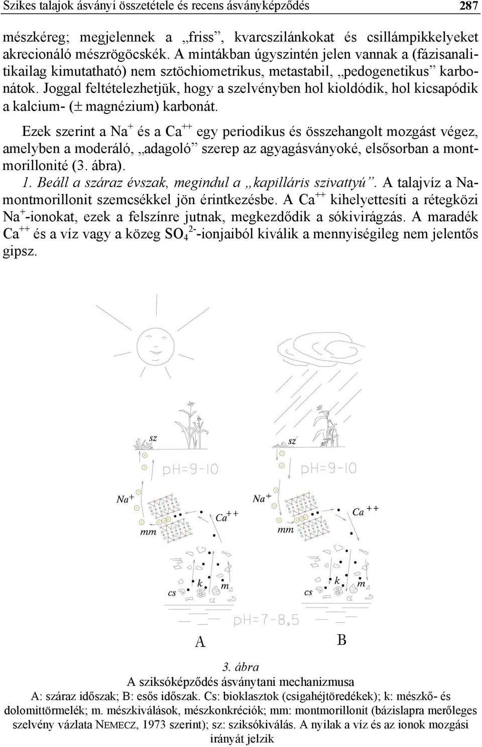 Joggal feltételezhetjük, hogy a szelvényben hol kioldódik, hol kicsapódik a kalcium- (± magnézium) karbonát.