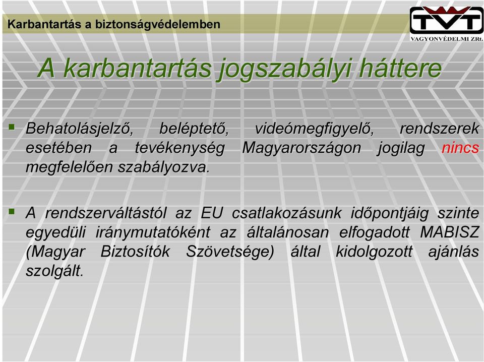 A rendszervált ltástól l az EU csatlakozásunk sunk időpontj pontjáig szinte egyedüli iránymutat nymutatóként