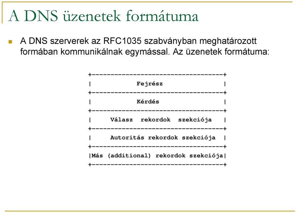 +-----------------------------------+ Válasz rekordok szekciója +-----------------------------------+ Autoritás