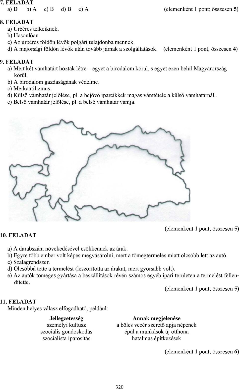 b) A birodalom gazdaságának védelme. c) erkantilizmus. d) ülső vámhatár jelölése, pl. a bejövő iparcikkek magas vámtétele a külső vámhatárnál. e) Belső vámhatár jelölése, pl. a belső vámhatár vámja.