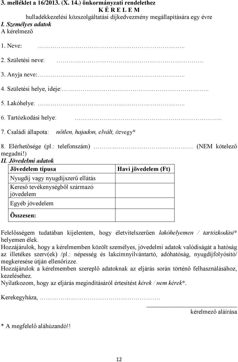 : telefonszám) (NEM kötelező megadni!) II.