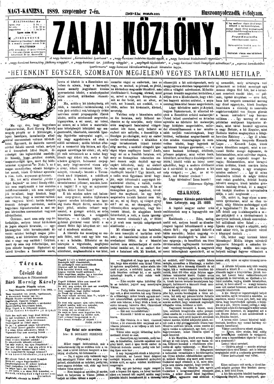 rdhtdsir 6. i miun-l. tvbi.j srért 5 i 'elek. NYILTTfcftEN { ctie trnként Ü kr«rt vitetni tel Kinrstáriilleték m IIIÍPD eíj' Kézirtk vissz em küldetnek hirdetésért 3u kr. tiietetiuők.