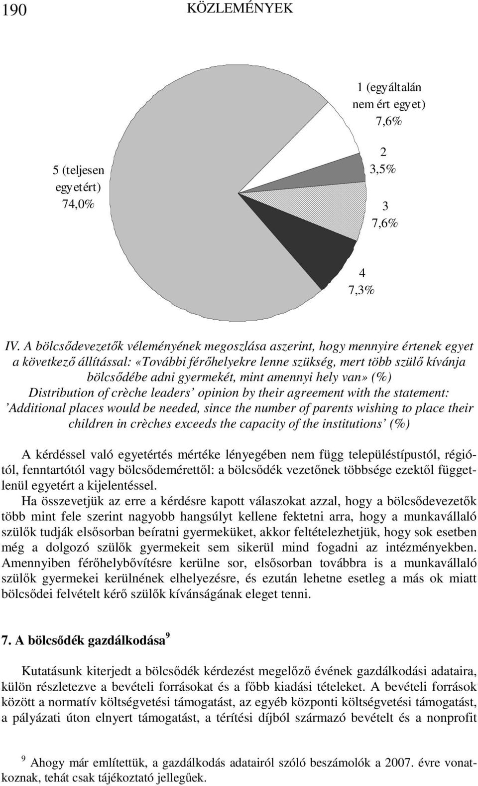 hely van» () Distribution of crèche leaders opinion by their agreement with the statement: Additional places would be needed, since the number of parents wishing to place their children in crèches