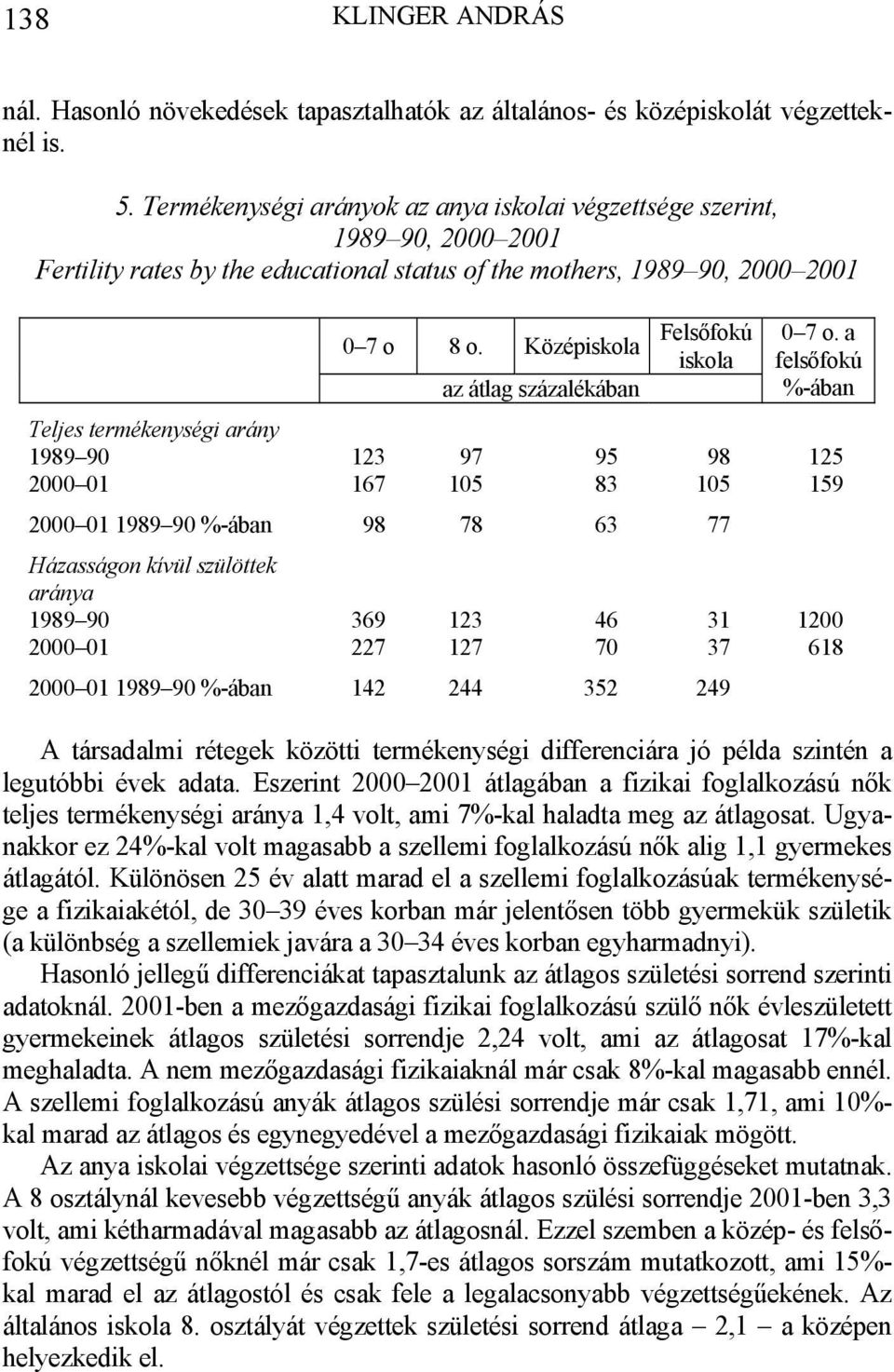 Középiskola Felsőfokú iskola az átlag százalékában 0 7 o.