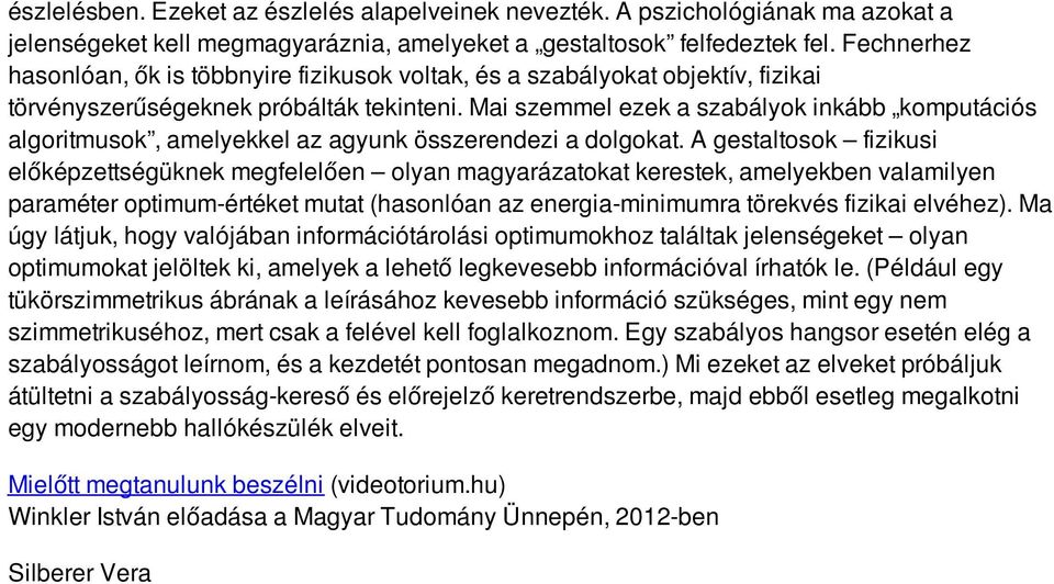 Mai szemmel ezek a szabályok inkább komputációs algoritmusok, amelyekkel az agyunk összerendezi a dolgokat.