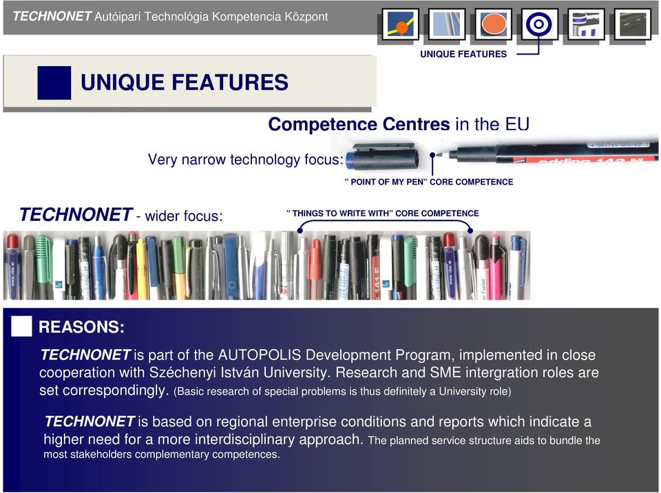 Research and SME intergration roles are set correspondingly.