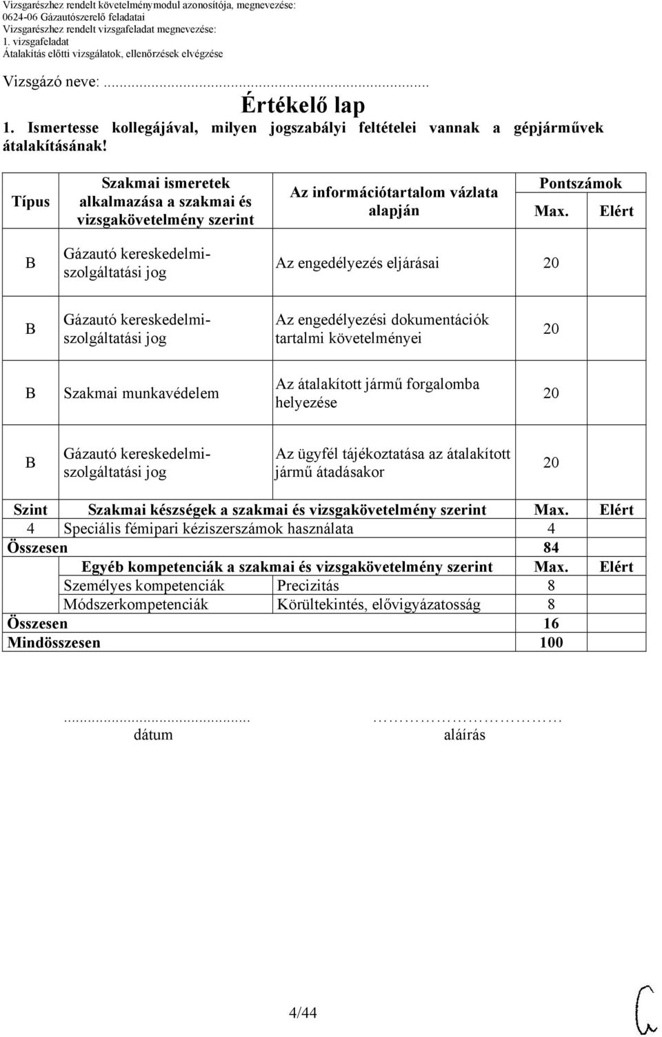 Elért B Gázautó kereskedelmiszolgáltatási jog z engedélyezés eljárásai B Gázautó kereskedelmiszolgáltatási jog z engedélyezési dokumentációk tartalmi követelményei B Szakmai munkavédelem z