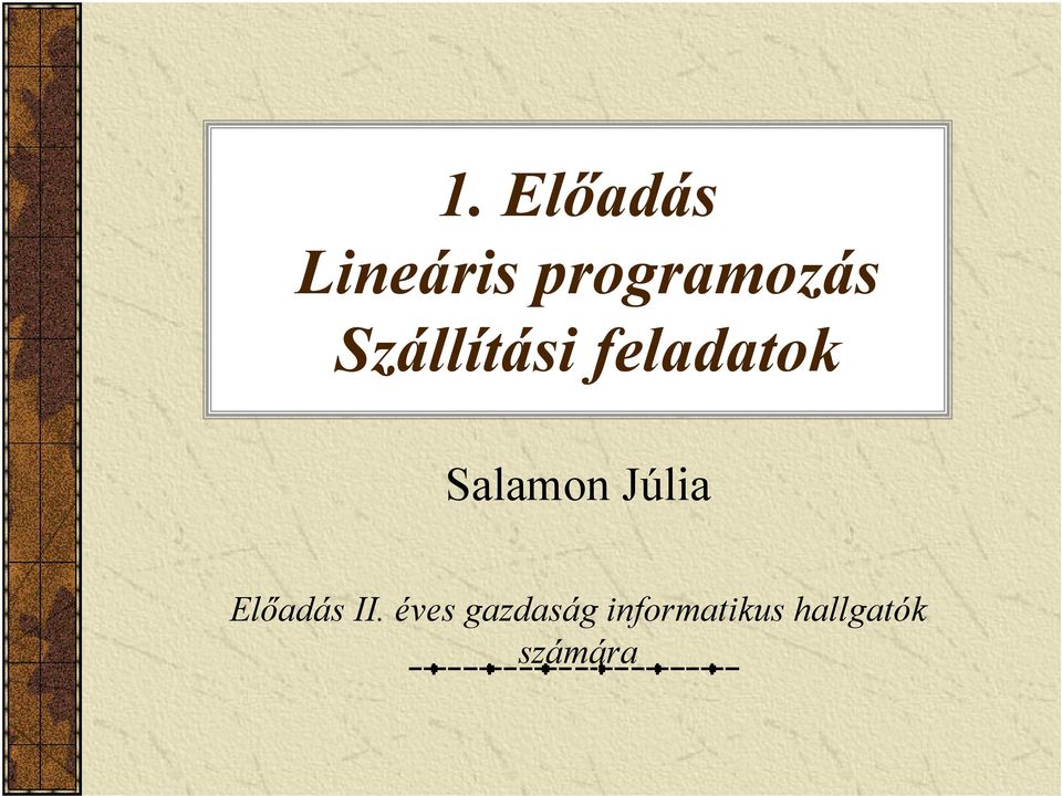 feladatok Salamon Júlia