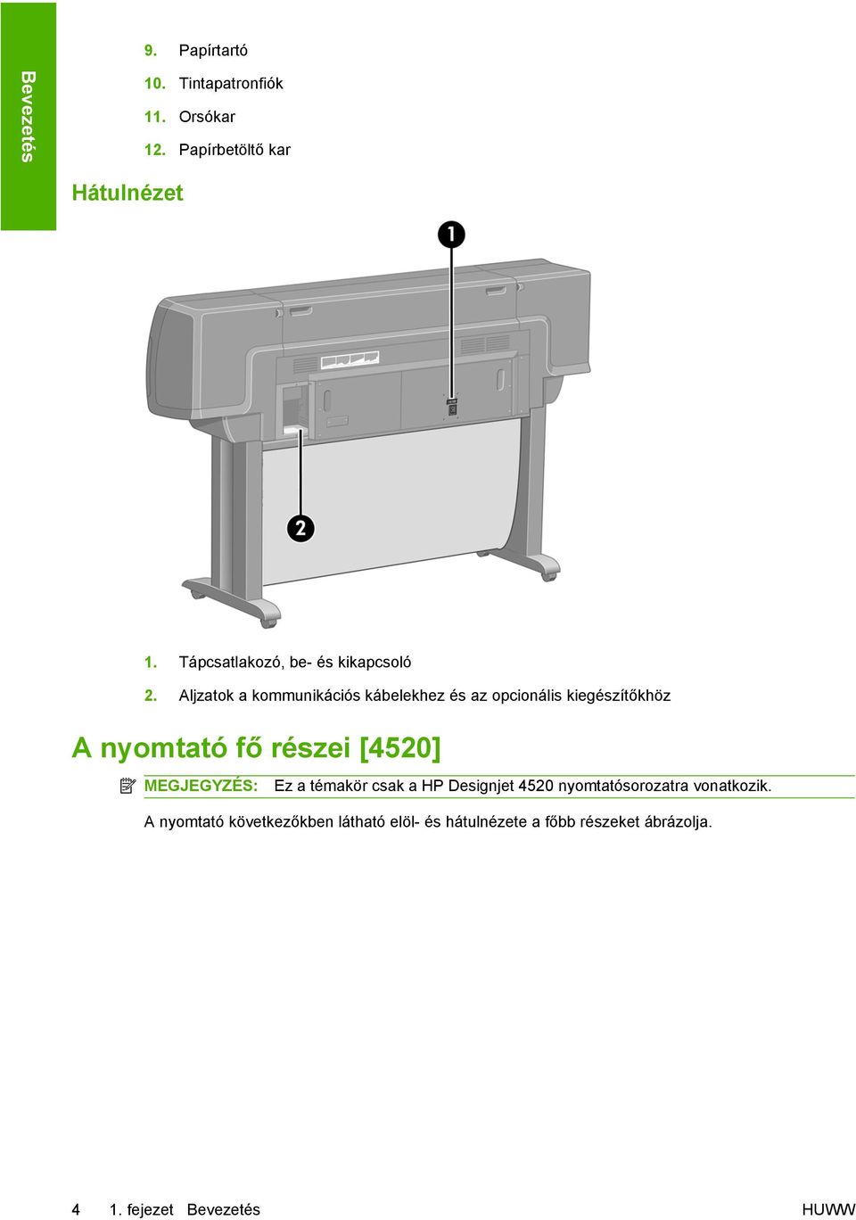 Aljzatok a kommunikációs kábelekhez és az opcionális kiegészítőkhöz A nyomtató fő részei [4520]