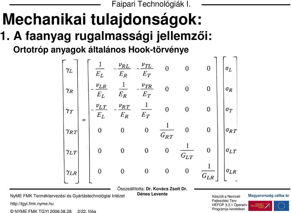 Ortotróp anyagok általános