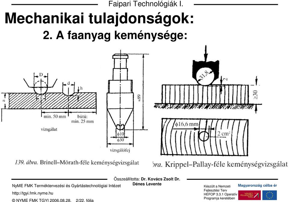 A faanyag keménysége: