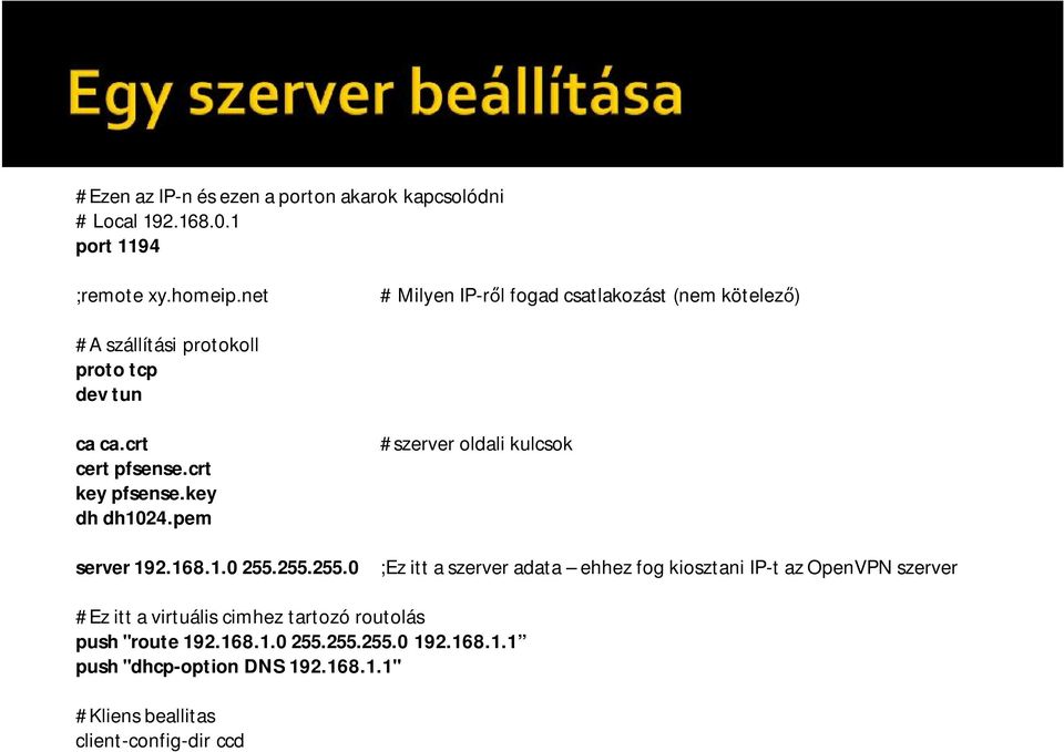 key dh dh1024.pem server 192.168.1.0 255.
