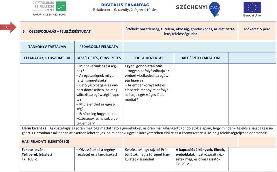 Befolyásolhatja-e az embert döntéseiben, ha megváltozik az egészségi állapota? Mit jelenthet az egészség? Erkölcsileg hogyan hat a közösségekre, ha sok a beteg ember?