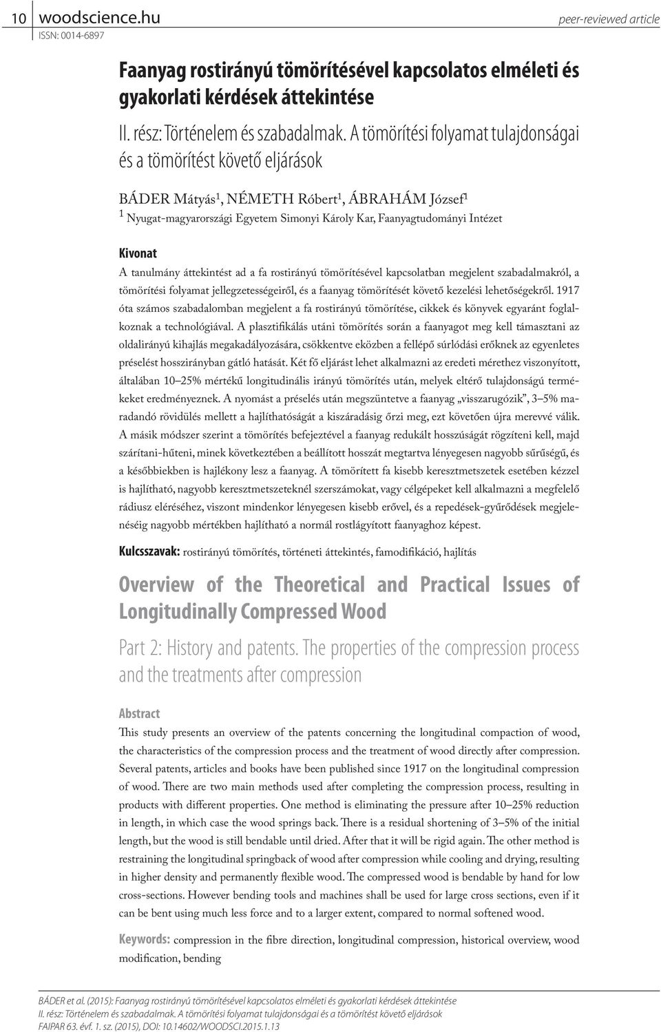 Faanyag rostirányú tömörítésével kapcsolatos elméleti és gyakorlati  kérdések áttekintése - PDF Ingyenes letöltés