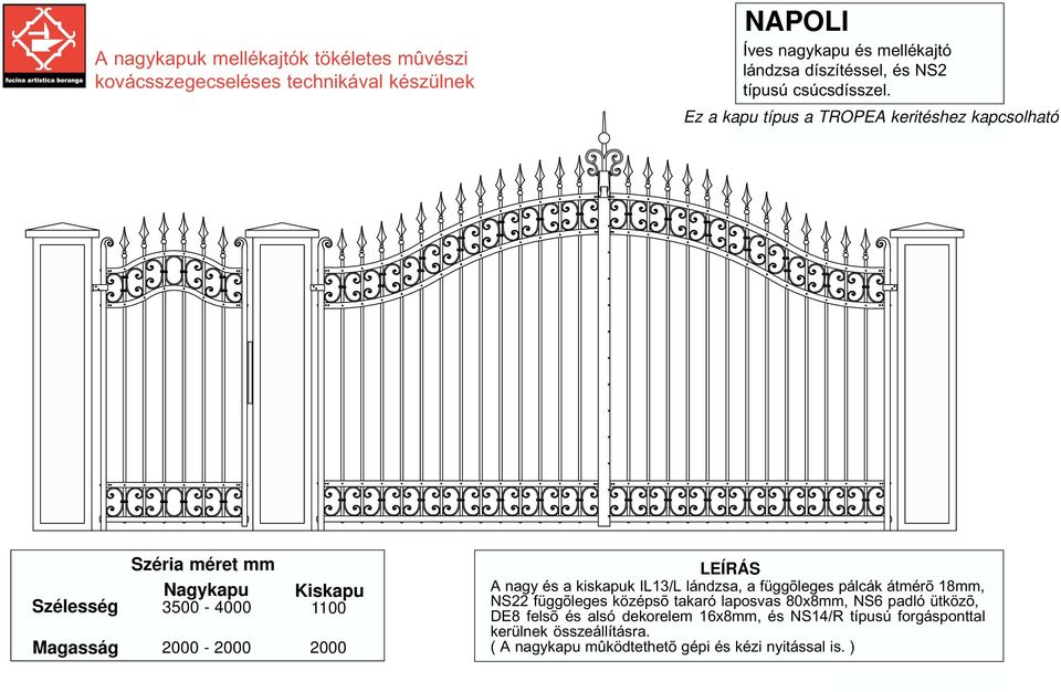 NS22 függõleges középsõ takaró laposvas 80x8mm, NS6 padló ütközõ, DE8 felsõ és alsó dekorelem 16x8mm,