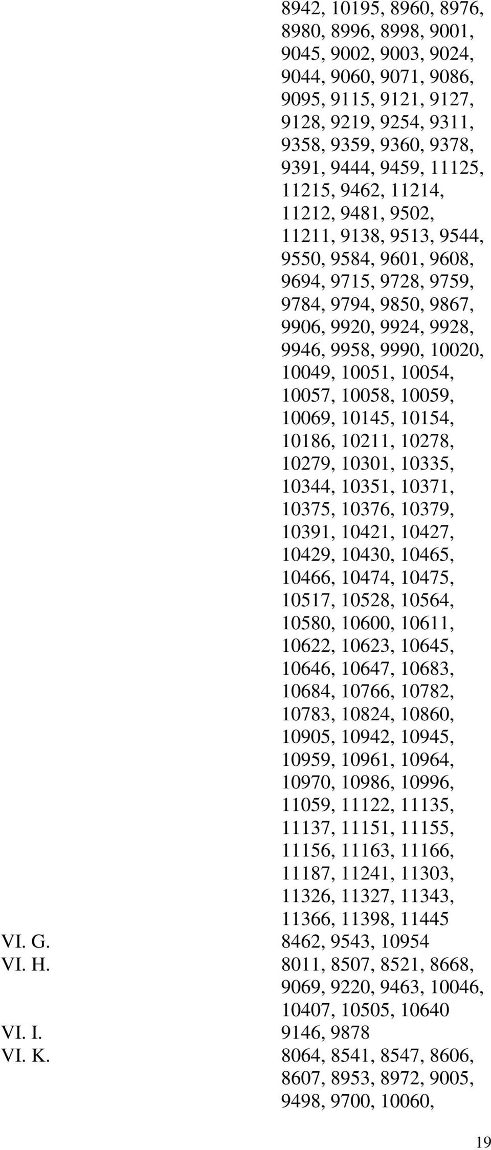 10054, 10057, 10058, 10059, 10069, 10145, 10154, 10186, 10211, 10278, 10279, 10301, 10335, 10344, 10351, 10371, 10375, 10376, 10379, 10391, 10421, 10427, 10429, 10430, 10465, 10466, 10474, 10475,