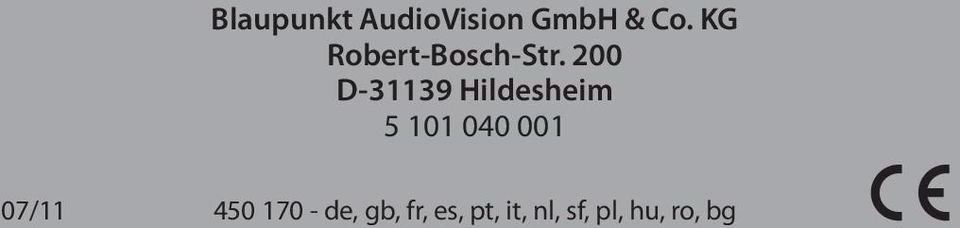 200 D-31139 Hildesheim 5 101 040 001