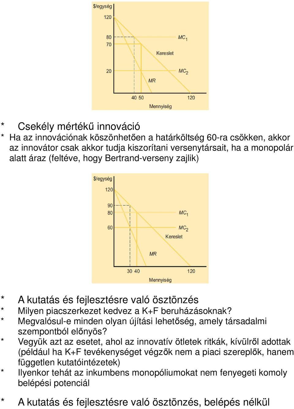 * Megvalósul-e minden olyan újítási lehetőség, amely társadalmi szempontból előnyös?