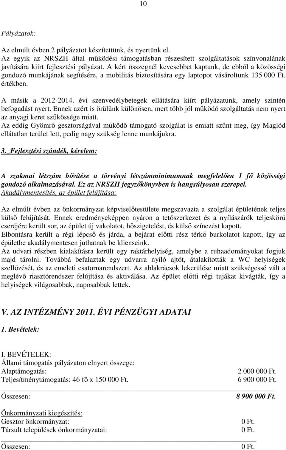 évi szenvedélybetegek ellátására kiírt pályázatunk, amely szintén befogadást nyert. Ennek azért is örülünk különösen, mert több jól mőködı szolgáltatás nem nyert az anyagi keret szőkössége miatt.