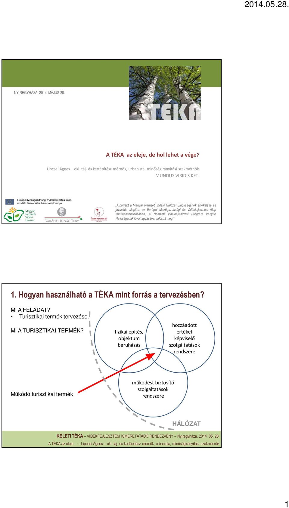 A projekt a Magyar Nemzeti Vidéki Hálózat Elnökségének értékelése és javaslata alapján, az Európai Mezőgazdasági és Vidékfejlesztési Alap társfinanszírozásában, a Nemzeti Vidékfejlesztési