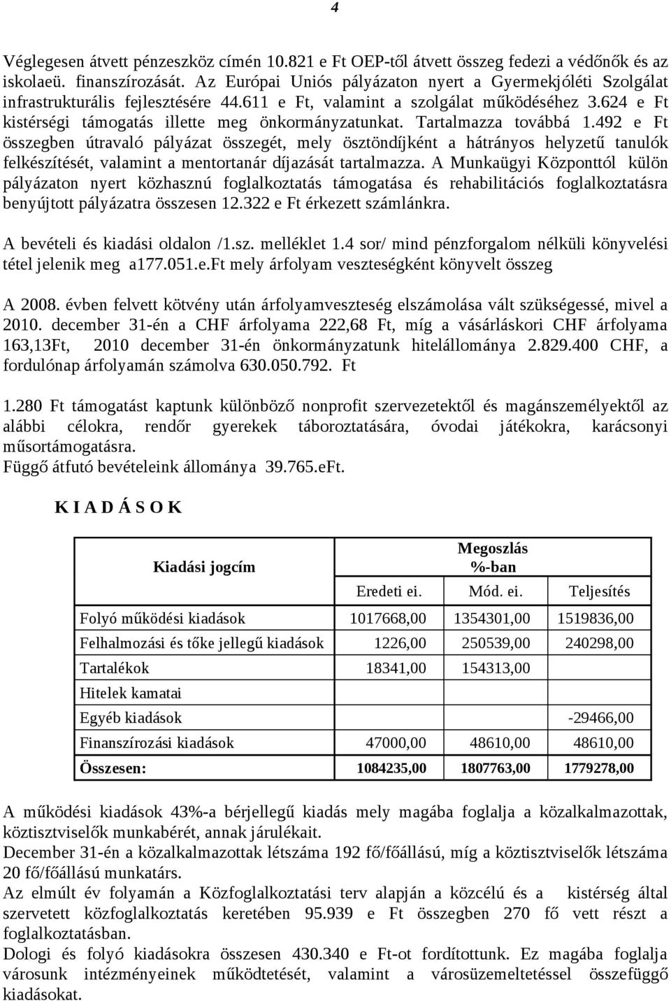 Tartalmazza továbbá 1.492 e Ft összegben útravaló pályázat összegét, mely ösztöndíjként a hátrányos helyzetű tanulók felkészítését, valamint a mentortanár díjazását tartalmazza.