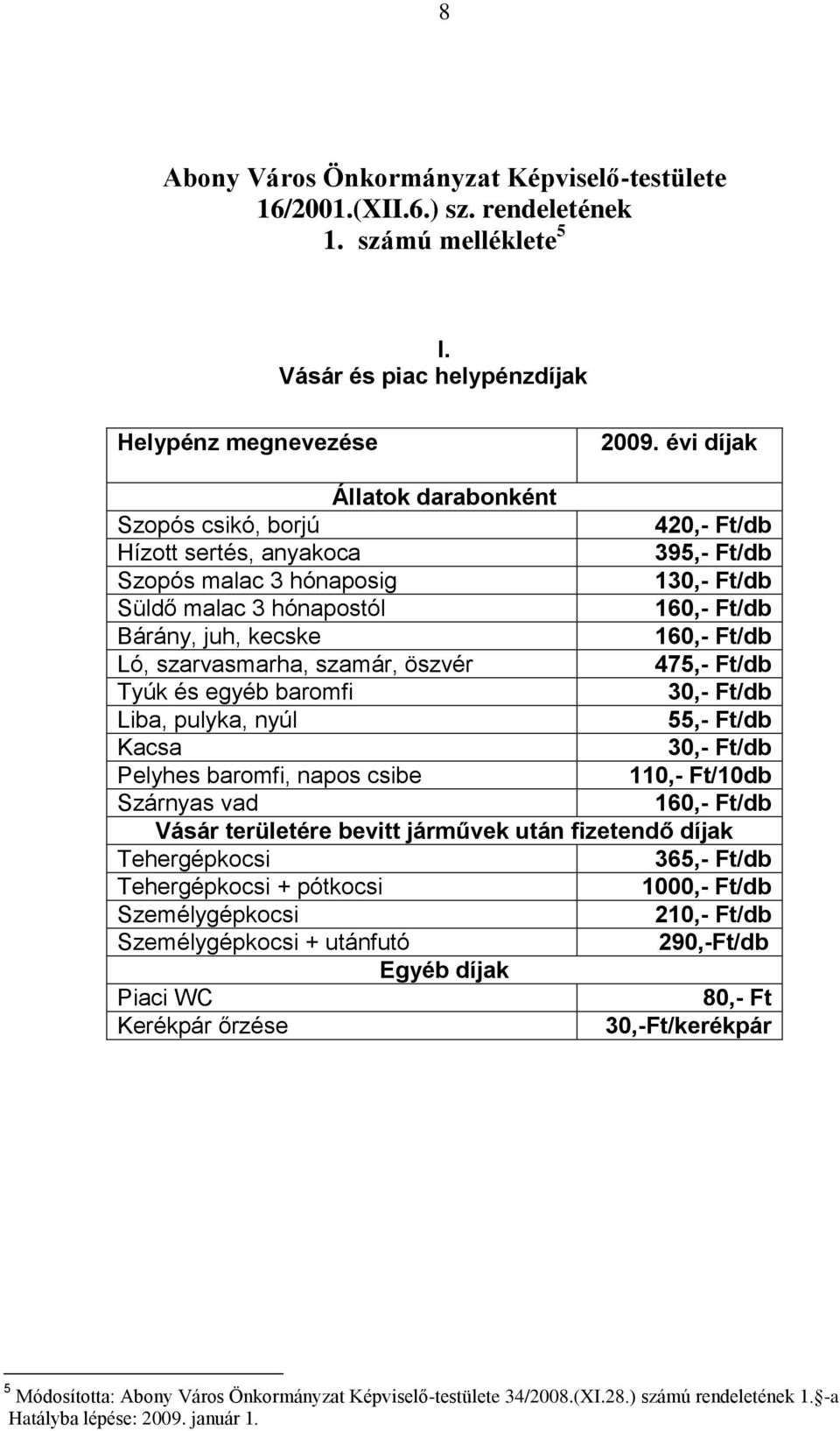 Ft/db Ló, szarvasmarha, szamár, öszvér 475,- Ft/db Tyúk és egyéb baromfi 30,- Ft/db Liba, pulyka, nyúl 55,- Ft/db Kacsa 30,- Ft/db Pelyhes baromfi, napos csibe 110,- Ft/10db Szárnyas vad 160,- Ft/db