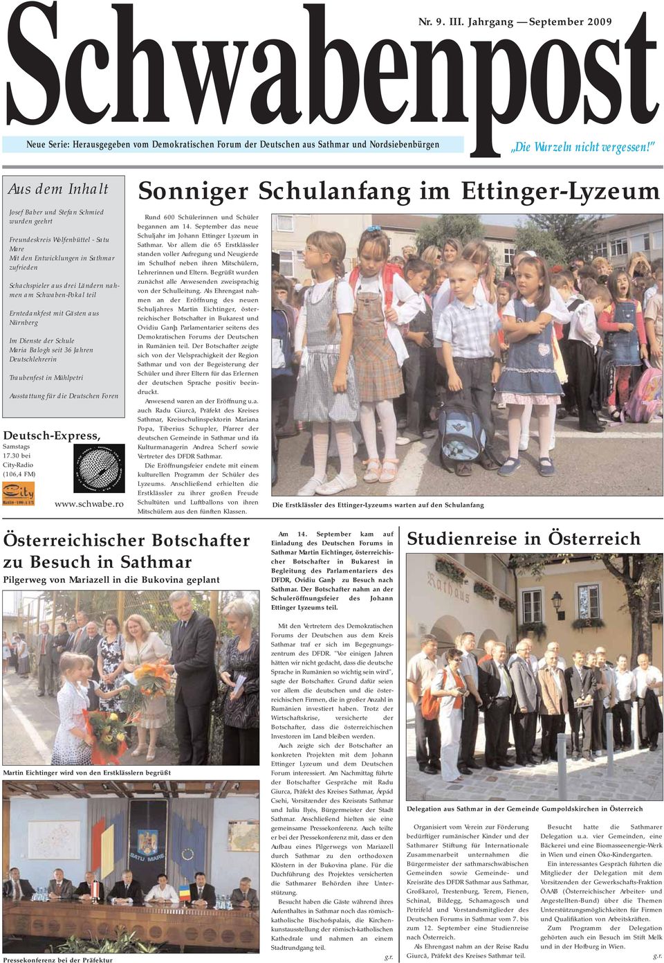teil Erntedankfest mit Gästen aus Nürnberg Im Dienste der Schule Maria Balogh seit 36 Jahren Deutschlehrerin Traubenfest in Mühlpetri Ausstattung für die Deutschen Foren Deutsch-Express, Samstags 17.