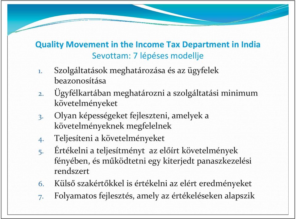 Olyan képességeket fejleszteni, amelyek a követelményeknek megfelelnek 4. Teljesíteni a követelményeket 5.