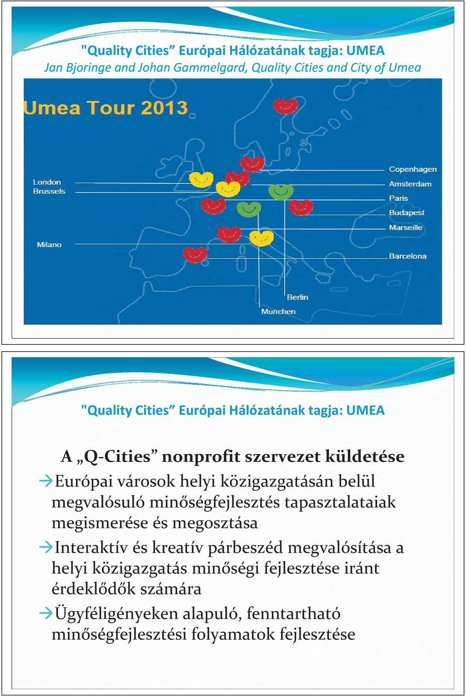 megvalósuló min ségfejlesztés tapasztalataiak megismerése és megosztása Interaktív és kreatív párbeszéd megvalósítása a helyi