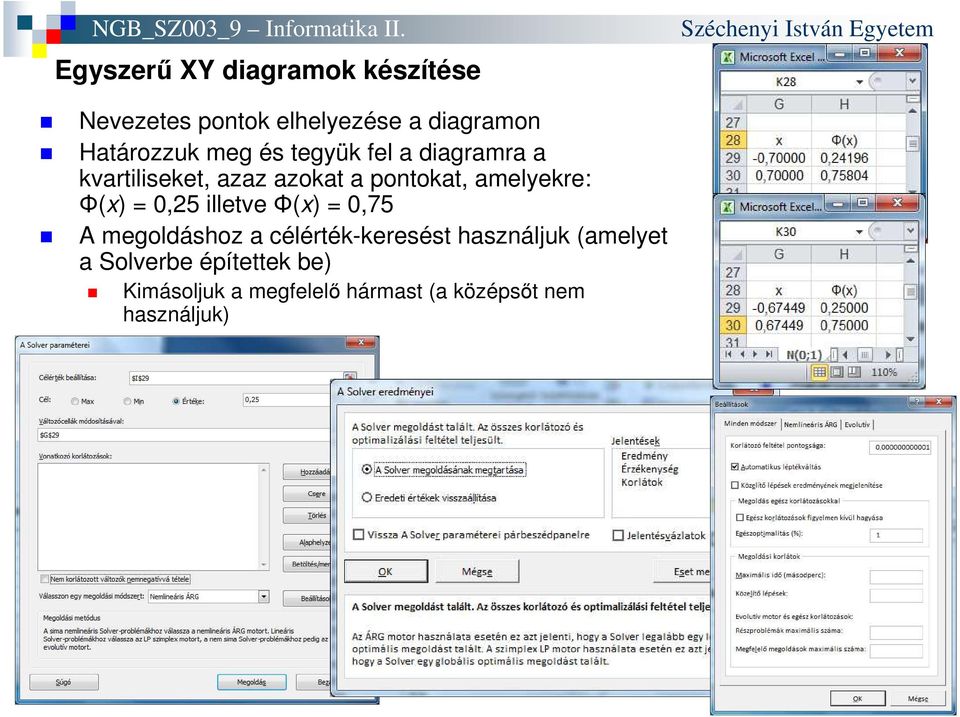 illetve Φ(x) = 0,75 A megoldáshoz a célérték-keresést használjuk (amelyet a