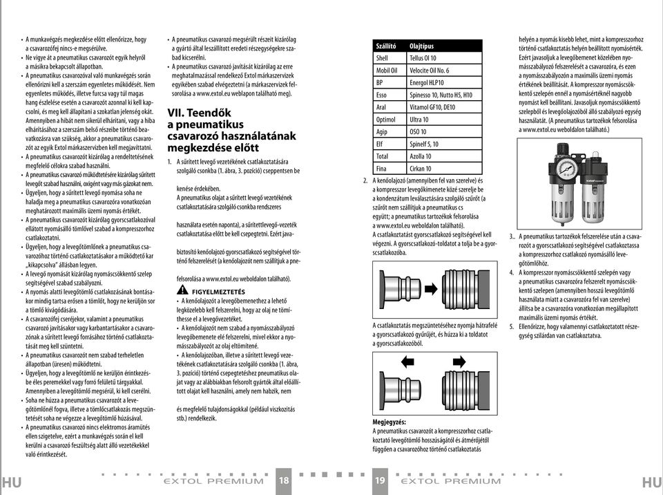 Nem egyenletes működés, illetve furcsa vagy túl magas hang észlelése esetén a csavarozót azonnal ki kell kapcsolni, és meg kell állapítani a szokatlan jelenség okát.