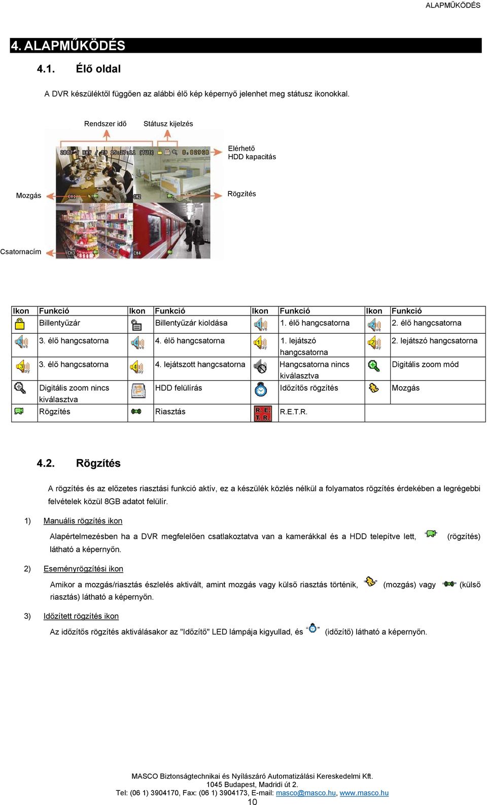 élő hangcsatorna 3. élő hangcsatorna 4.