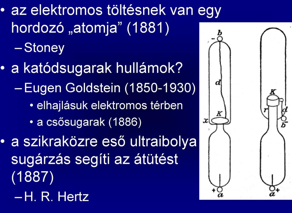 Eugen Goldstein (1850-1930) elhajlásuk elektromos térben a