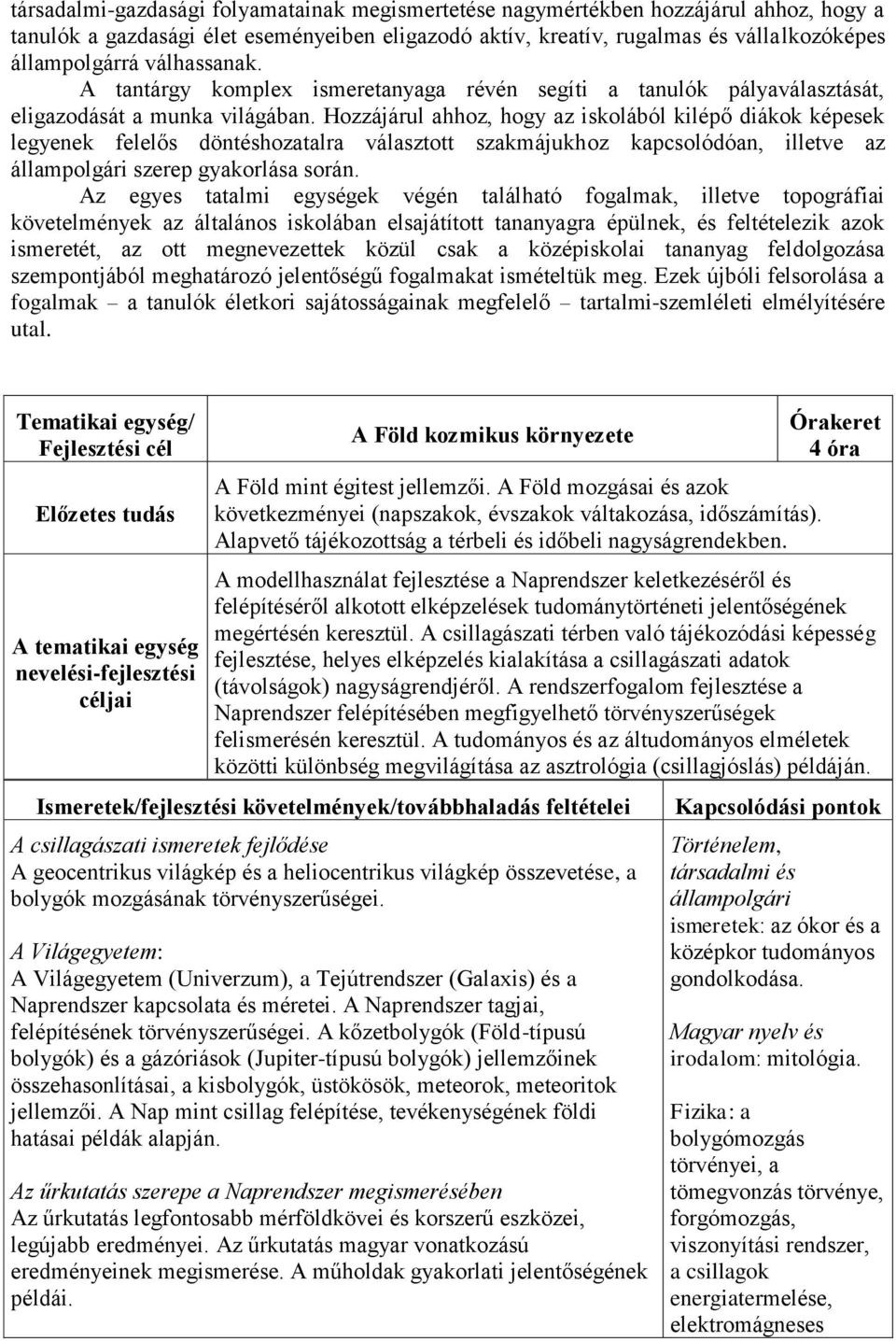 Hozzájárul ahhoz, hogy az iskolából kilépő diákok képesek legyenek felelős döntéshozatalra választott szakmájukhoz kapcsolódóan, illetve az állampolgári szerep gyakorlása során.