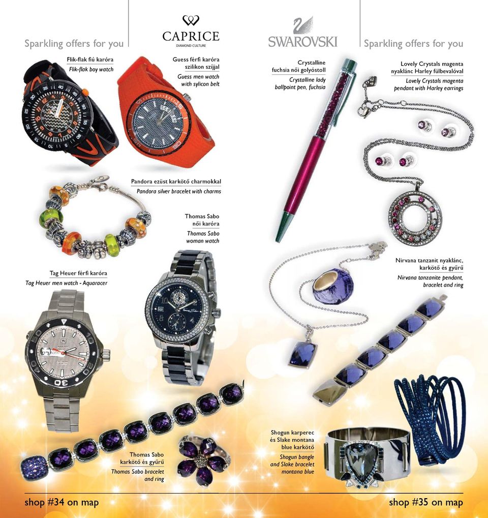 a silver bracelet with charms Thomas Sabo női karóra Thomas Sabo woman watch Tag Heuer férfi karóra Tag Heuer men watch - Aquaracer Nirvana tanzanit nyaklánc, karkötő és gyűrű Nirvana tanzanite