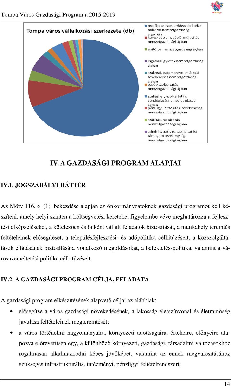 önként vállalt feladatok biztosítását, a munkahely teremtés feltételeinek elősegítését, a településfejlesztési- és adópolitika célkitűzéseit, a közszolgáltatások ellátásának biztosítására vonatkozó