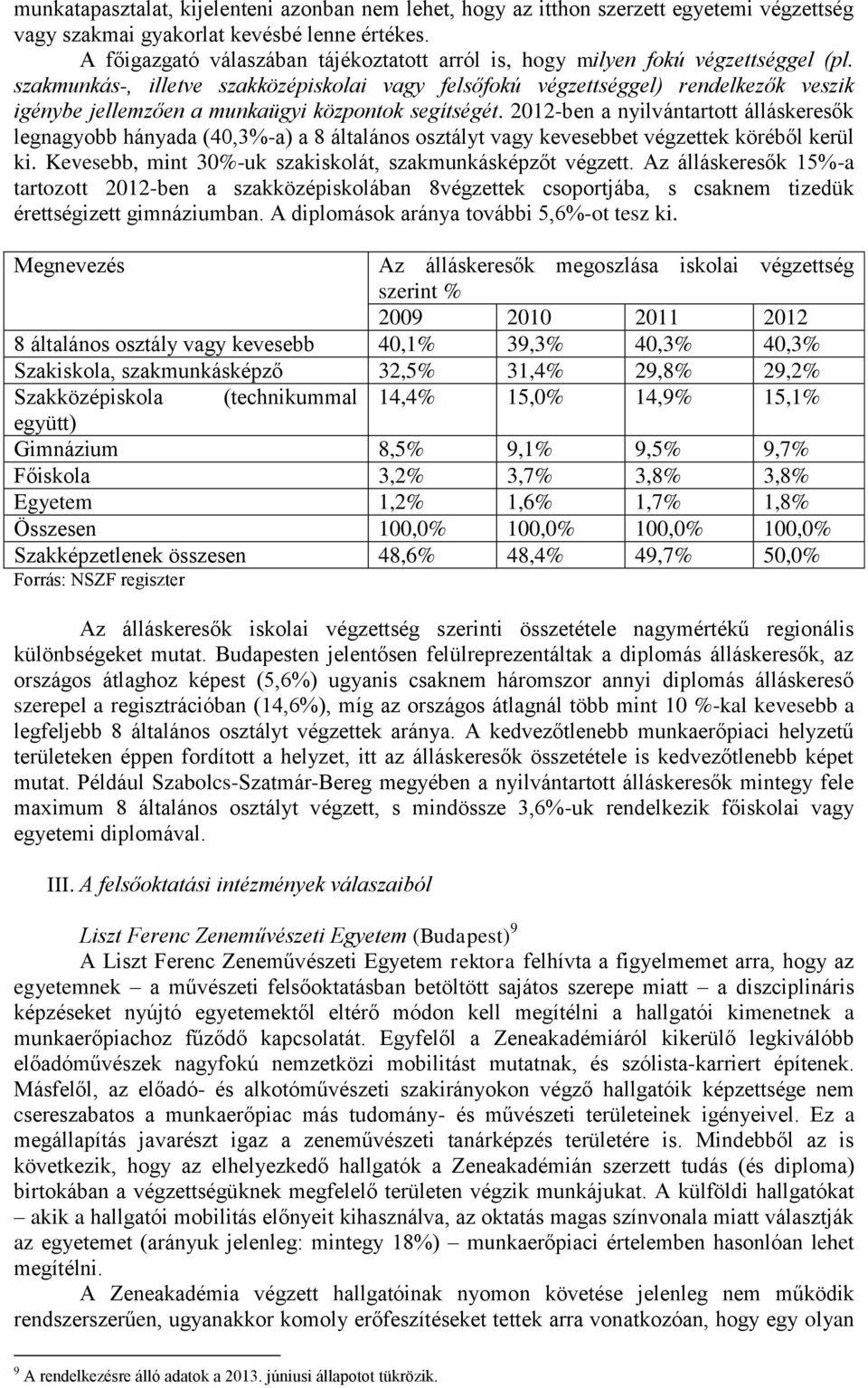 szakmunkás-, illetve szakközépiskolai vagy felsőfokú végzettséggel) rendelkezők veszik igénybe jellemzően a munkaügyi központok segítségét.