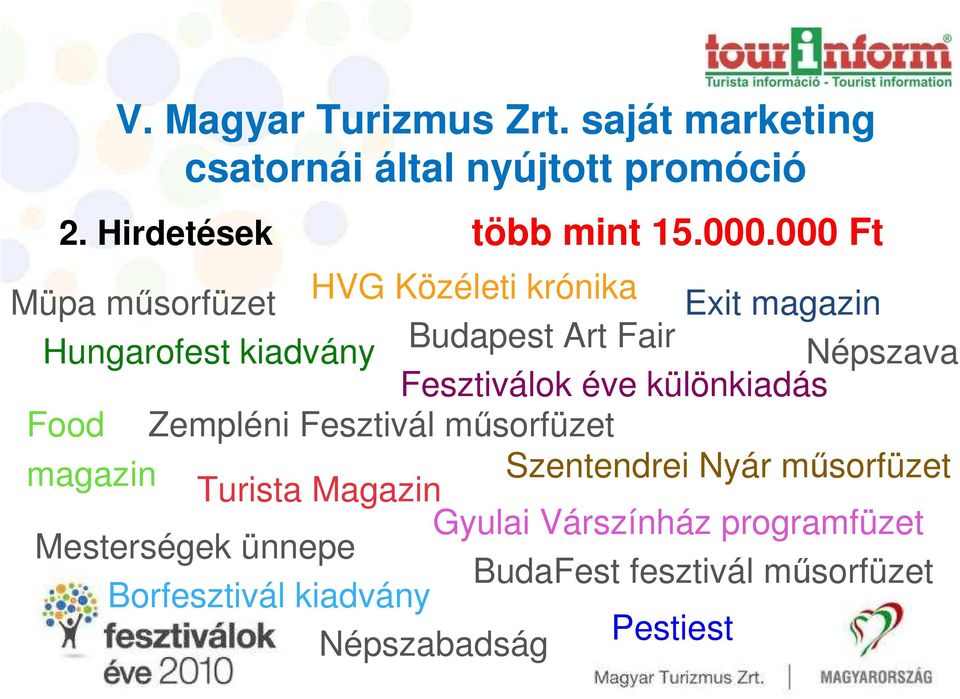 Fesztiválok éve különkiadás Food Zempléni Fesztivál mősorfüzet magazin Szentendrei Nyár mősorfüzet Turista