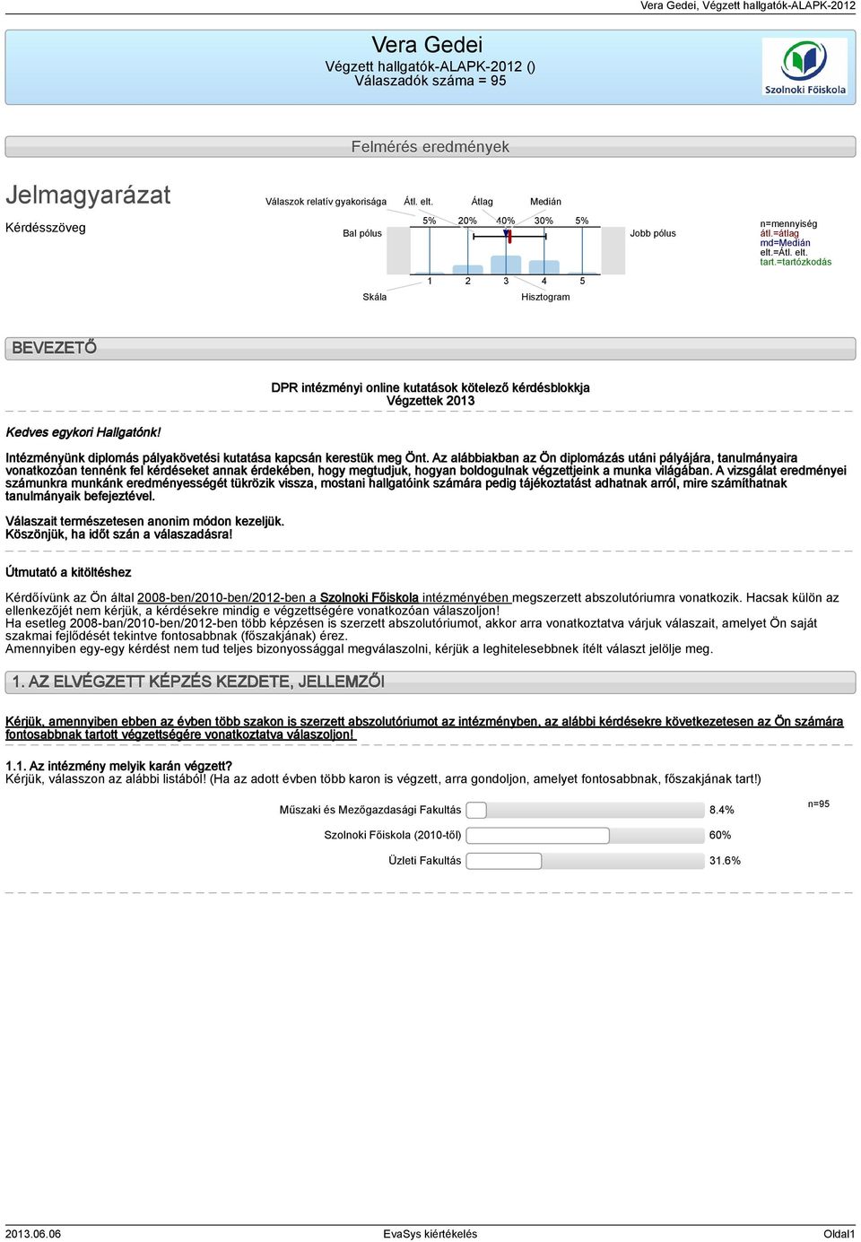 =tartózkodás Skála 4 Hisztogram BEVEZETŐ DPR intézményi online kutatások kötelező kérdésblokkja Végzettek 0 Kedves egykori Hallgatónk!