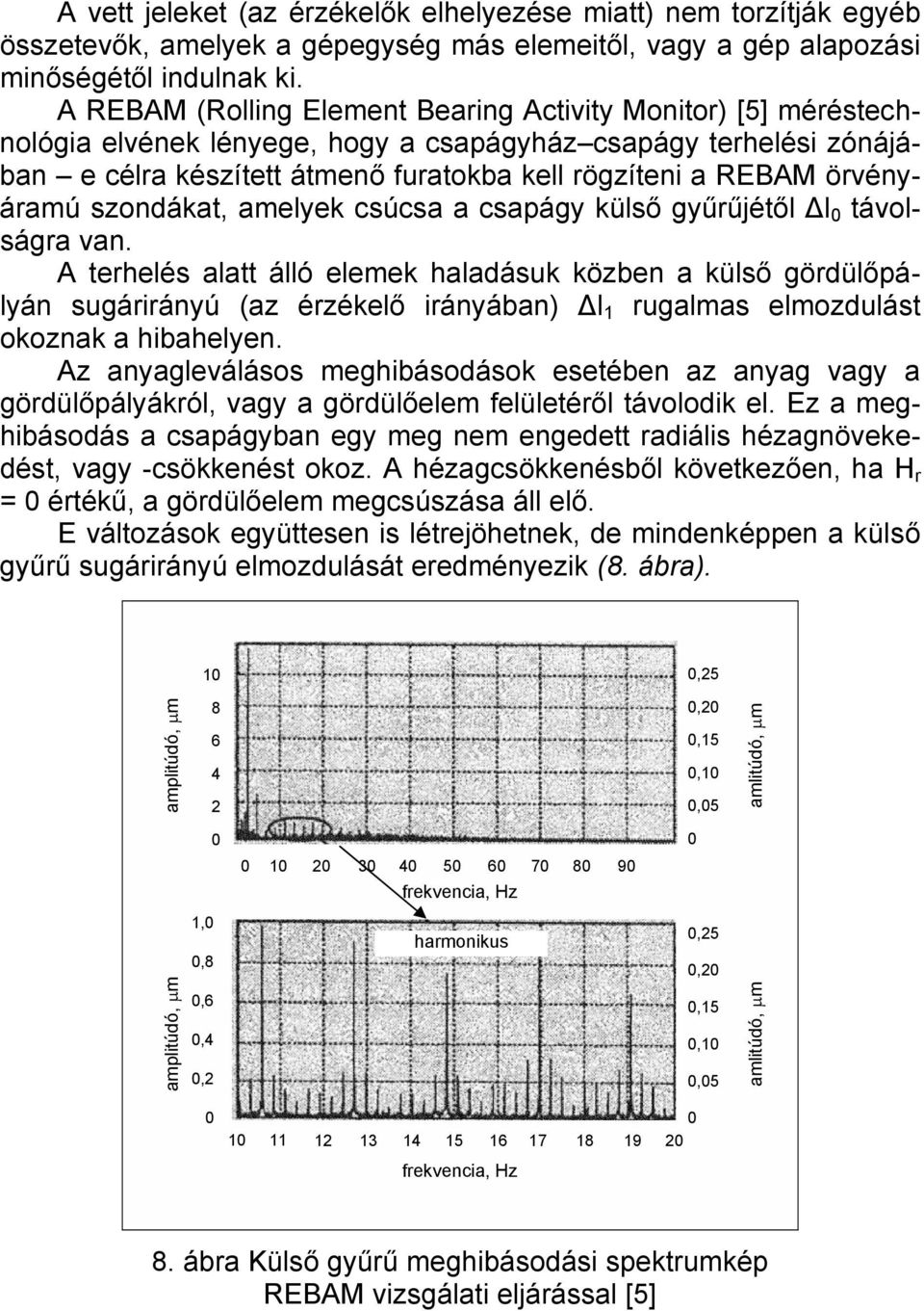 szodákat, amelyek csúcsa a csapágy külső gyűrűjétől l távolságra va.