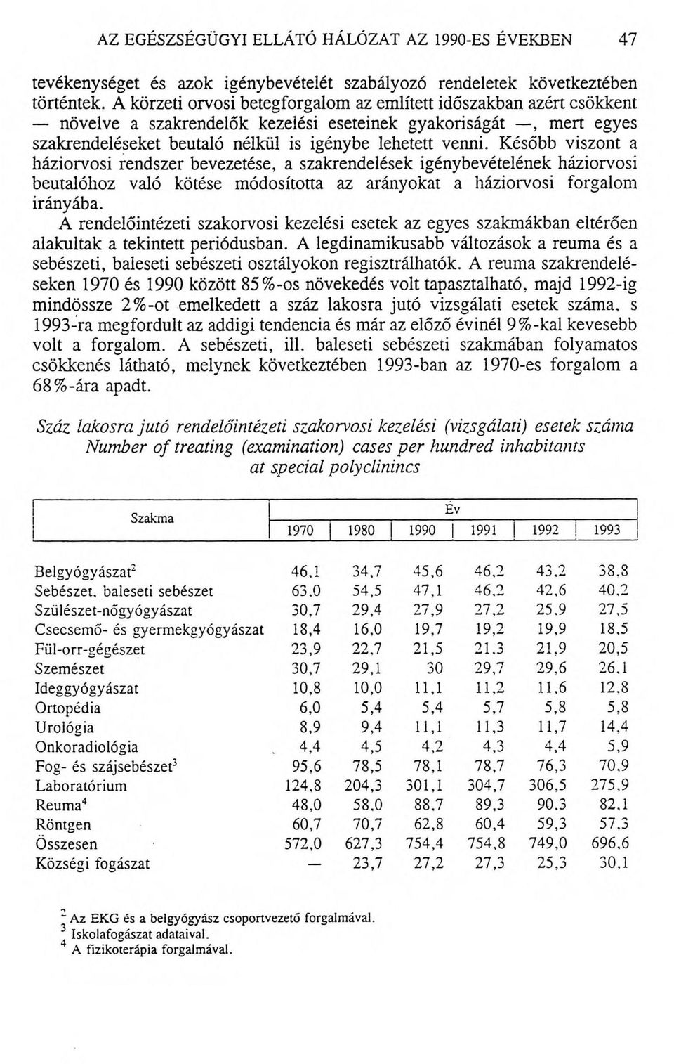 Később viszont a háziorvosi rendszer bevezetése, a szakrendelések igénybevételének háziorvosi beutalóhoz való kötése módosította az arányokat a háziorvosi forgalom irányába.