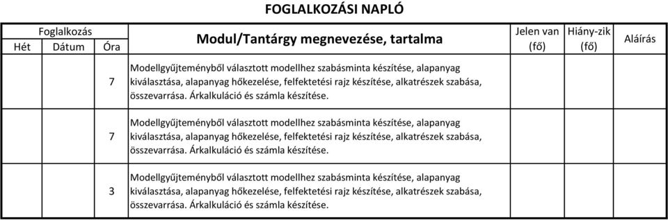 Modul/Tantárgy