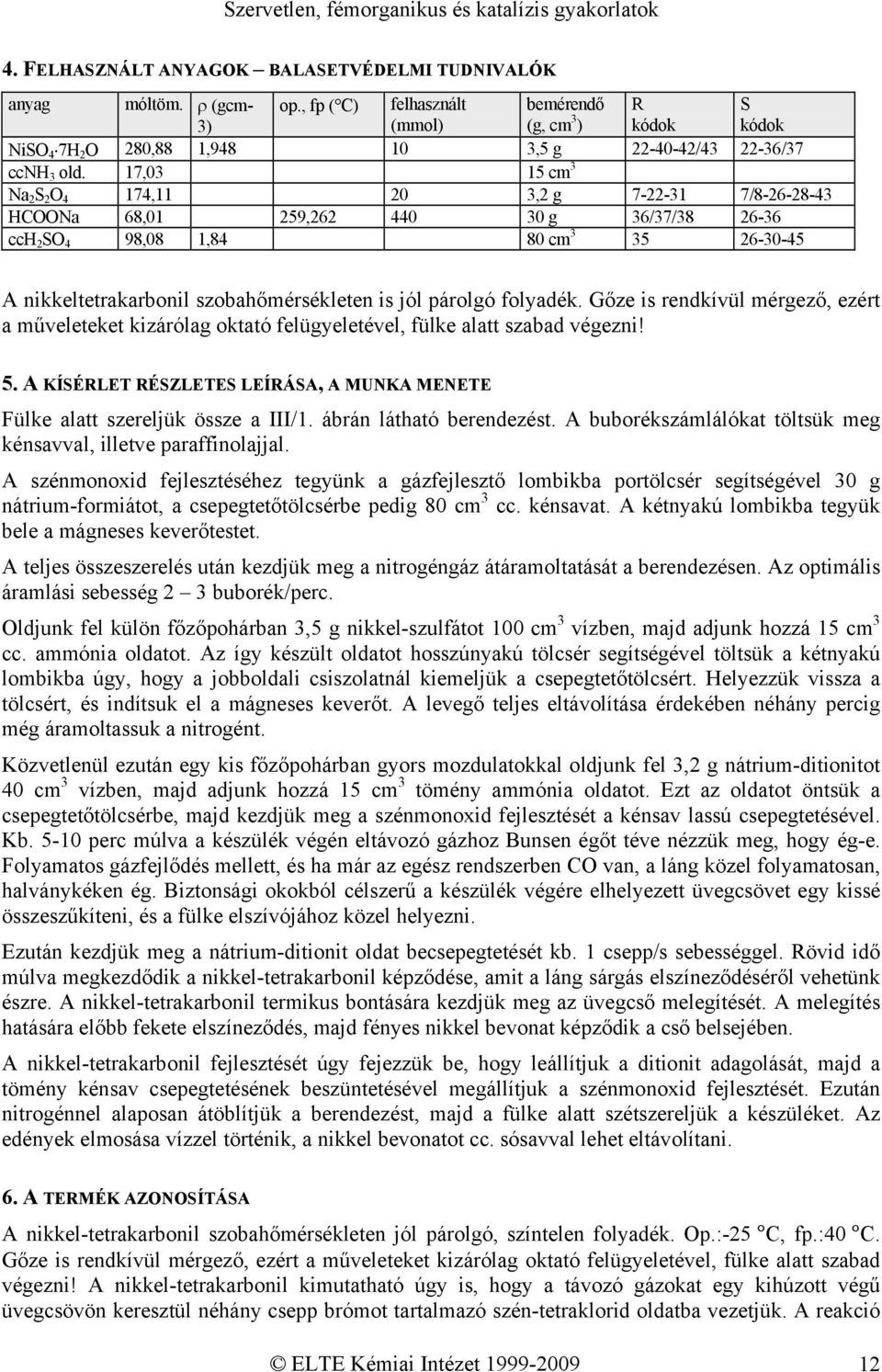 Szervetlen, fémorganikus és katalízis gyakorlatok - PDF Free Download