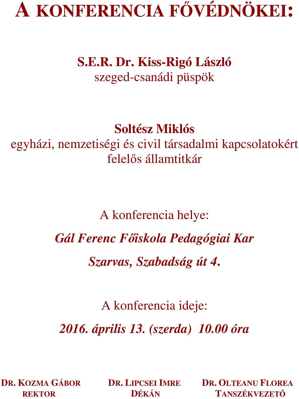 Gál Ferenc Főiskola Pedagógiai Kar. Meghívó - PDF Ingyenes letöltés