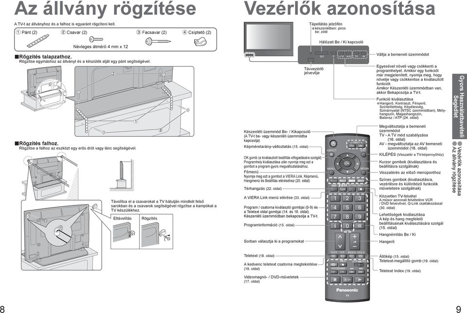 Rögzítse egymáshoz az állványt és a készülék alját egy pánt segítségével. Rögzítés falhoz. Rögzítse a falhoz az eszközt egy erős drót vagy lánc segítségével.